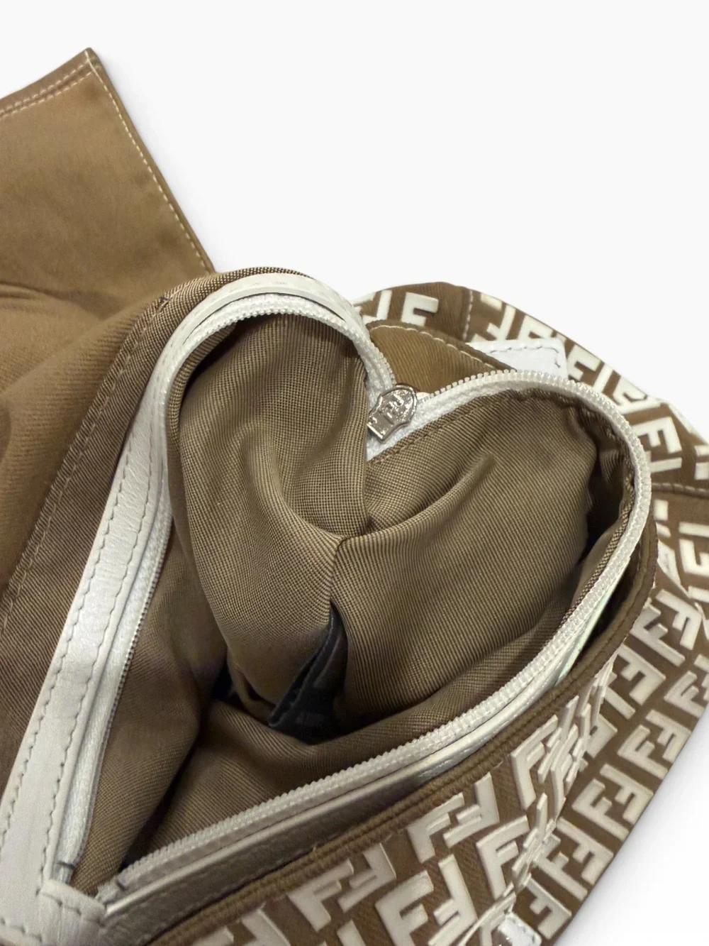 Fendi Zucchino FF Monogram Logo Matte Rubber Big Mamma Baguette Shoulder Bag